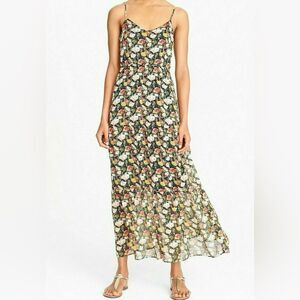 J. CREW MERCANTILE SPAGHETTI STRAPS CHIFFON TIERED MAXI DRESS FLORAL